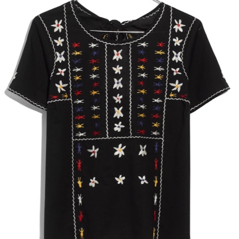 Madewell Embroidered Tie-back Cut out top